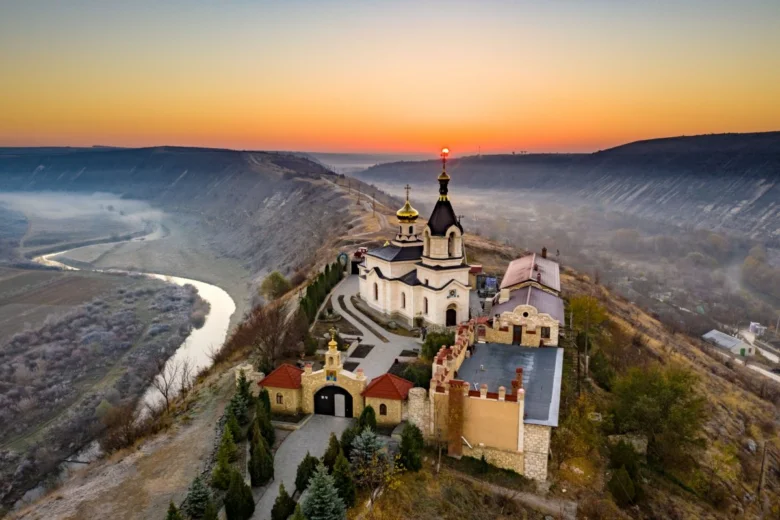 Orthodox monastery on hilltop