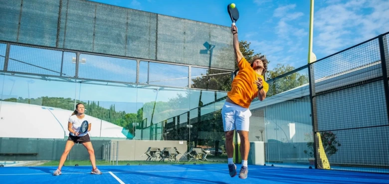 Men playing padel