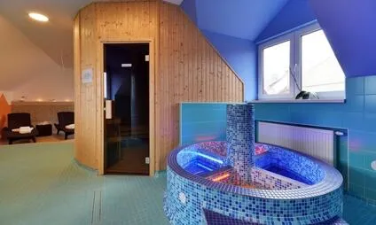 Soukromá wellness místnost s saunou a horkým bazénem v Olomouci.