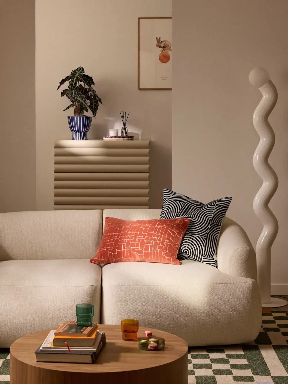 Living room interior with furniture and decor