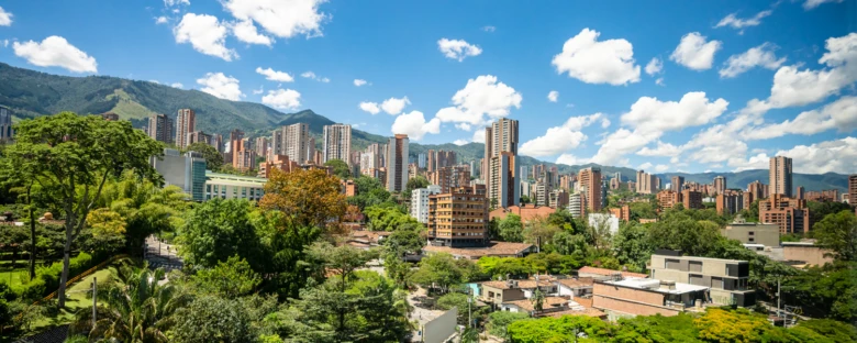 Medellín cityscape with mountains