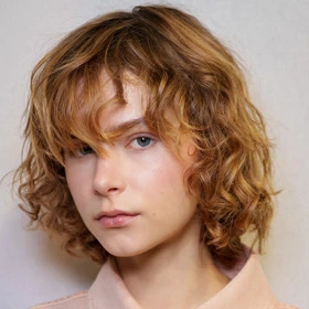Wolf cut hairstyle on woman