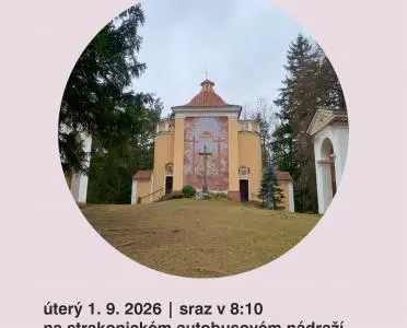 Fotografie kostela ve Strakonicích s textem o akci.