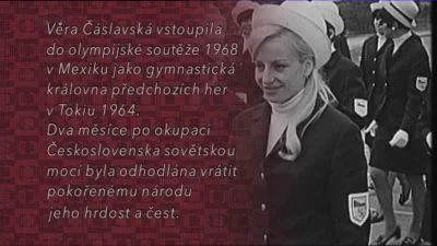 Věra Čáslavská na olympijských hrách v Mexiku roku 1968.