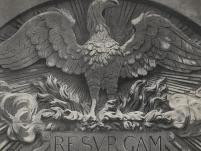 Socha amerického orla jako historický symbol USA.