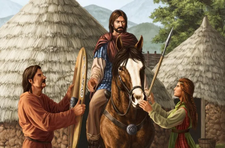 Celtic warrior on horseback