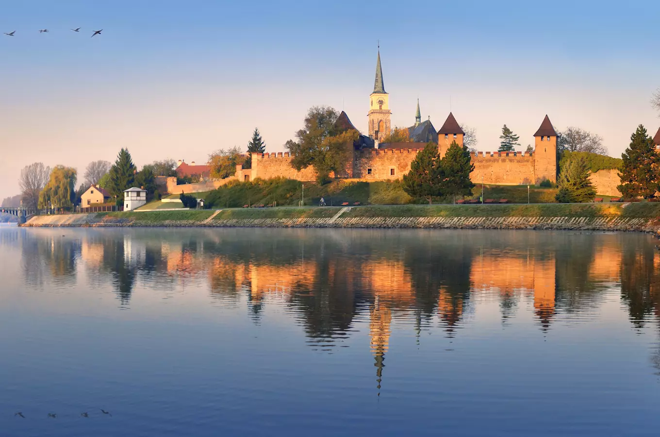 Nymburk castle and church