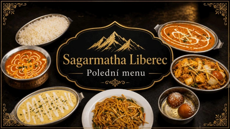 Indická restaurace v Liberci s nabídkou咖喱, rýže a dezertů.