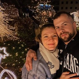 Couple at night event