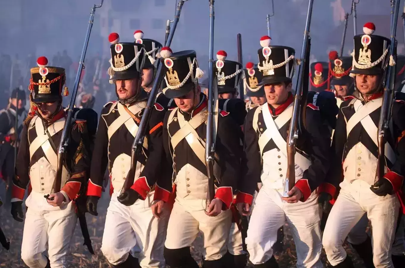 Reenactment napoleonských vojáků pocházejících z českých zemí