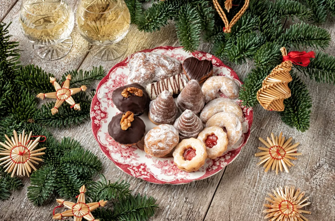 Christmas cookies and decorations